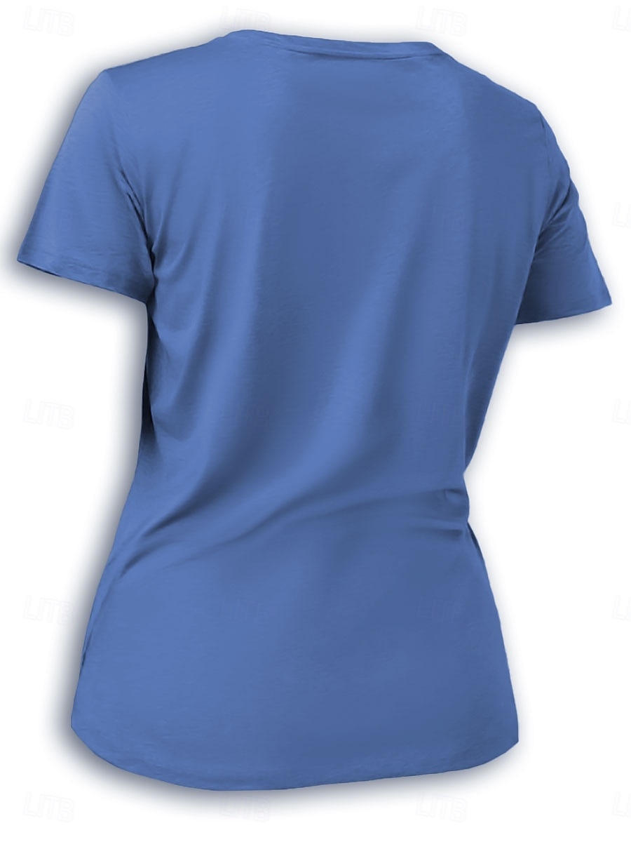 Women's 100% Cotton T Shirt Casual Animal Regular Tops Short Sleeve Round Neck Print Regular Fit Daily Black Blue Green Summer 2025 - $19.99 –P2