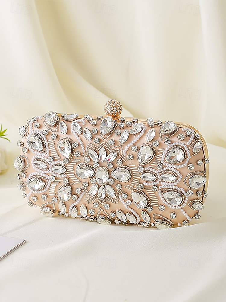 női kristályokkal díszített clutch táska, elegáns estélyi kézitáska gyöngy és strassz részletekkel, tökéletes esküvőkre, bulikra és hivatalos eseményekre fekete ezüst arany 2025 - $34.99 –P2