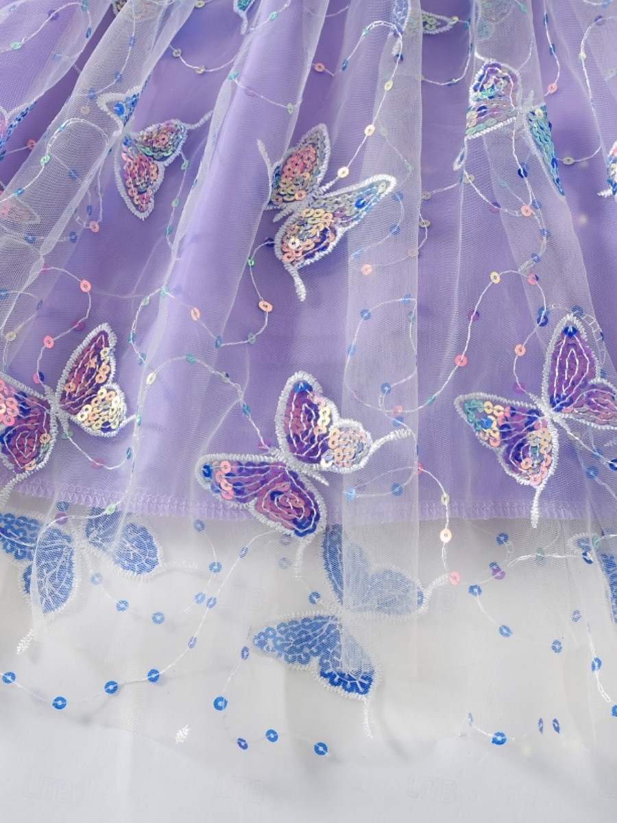 Prinses Sprookje Sofia Bloemenmeisje jurk Thema feestkostuum Tule jurken Carnavalskostuum Led-verlichting for Voor meisjes Kinderen Halloween Carnaval Mardi Gras Feest Prestatie Toneel 2026 - $51.99 –P9