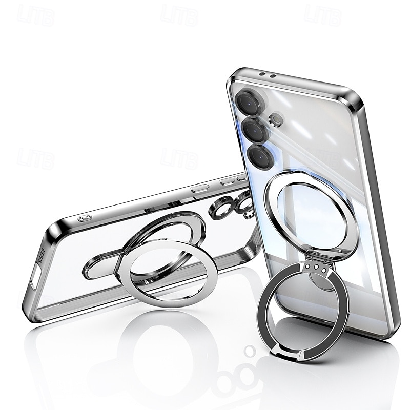 Handyhülle für Samsung Galaxy S24 Ultra S24 Plus S24 FE S25 Ultra Rückseite mit Ständerhalter magnetische Unterstützung kabelloses Laden Retro Beschichtung 2025 - $18.99 –P7