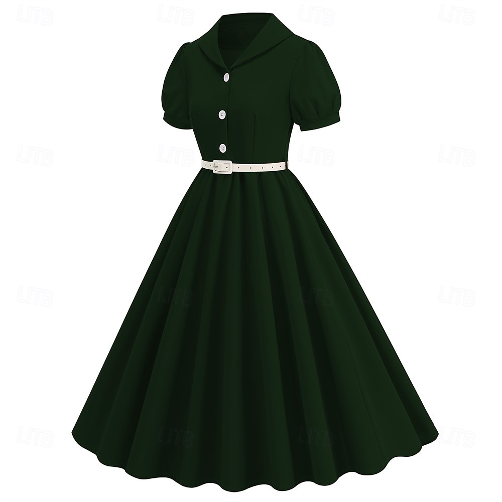 Retro Vintage 1950s Cocktail Dress Dress Flare Dress Solid Color Fancy Dress Women's Masquerade Event / Party Bachelorette Party Festival Adults' Dress Homecoming Dresses 2025 - $34.99 –P5