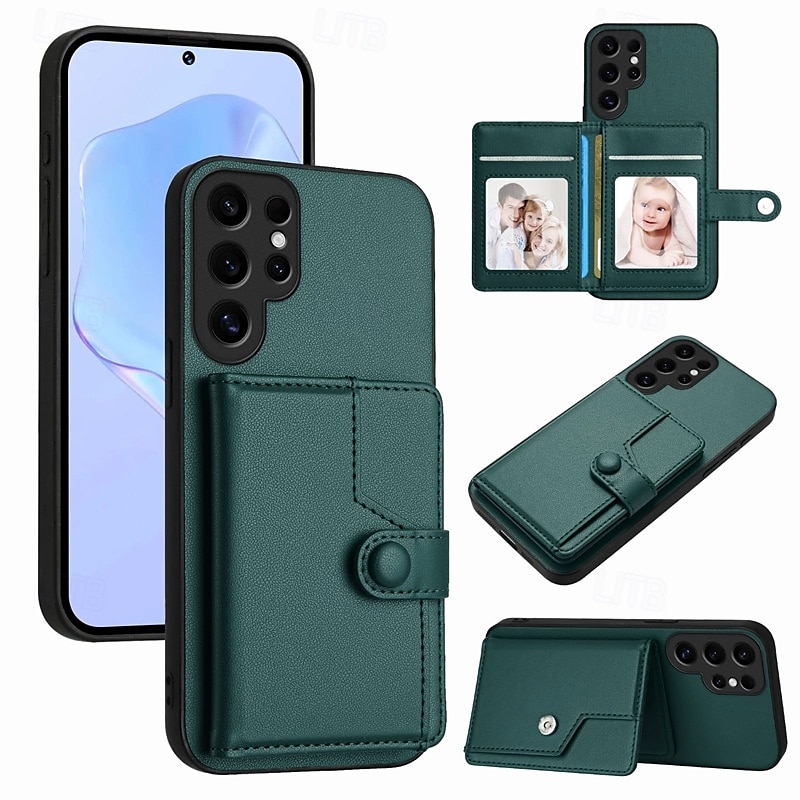 Phone Case For Samsung Galaxy S24 S24 Ultra Plus S24 FE S23 S23 Ultra S23 Plus S22 S22 Plus Ultra S21 FE A55 5G Back Cover with Stand Holder Card Slot Shockproof Retro TPU PU Leather 2025 - $16.99 –P12