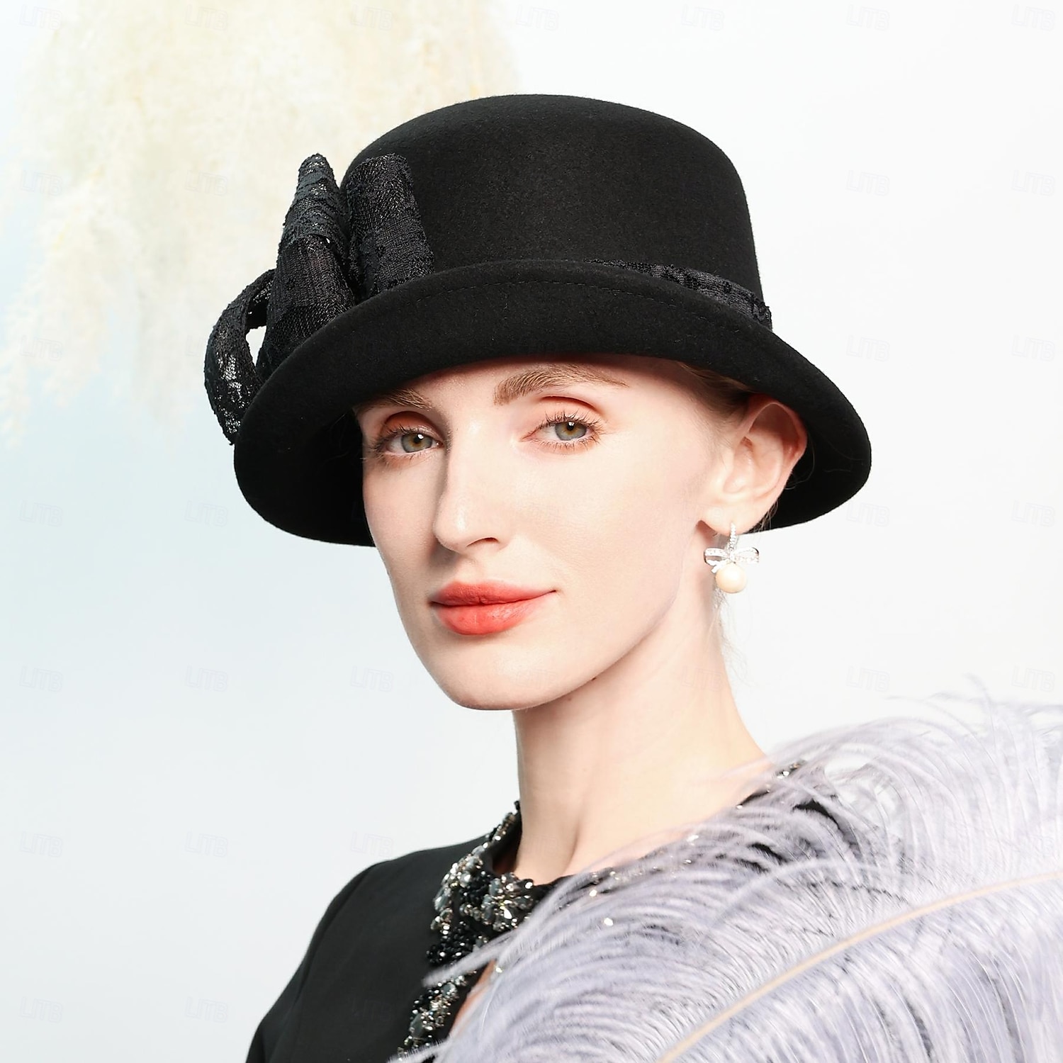 kalapok 100% gyapjú tányér / cloche sapka esküvői tea party elegáns esküvő csípős fejfedővel 2025 - $46.99 –P12
