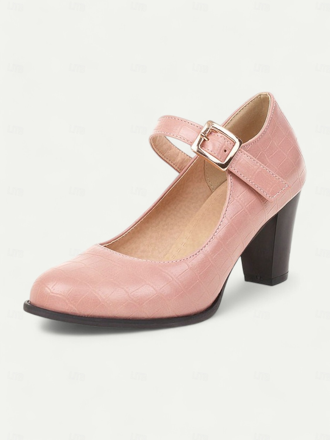 escarpins Mary Jane roses classiques pour femmes - bout rond, bride à la cheville, talon moyen, tenue de travail de bureau de 2025 ? $59.99 –P1