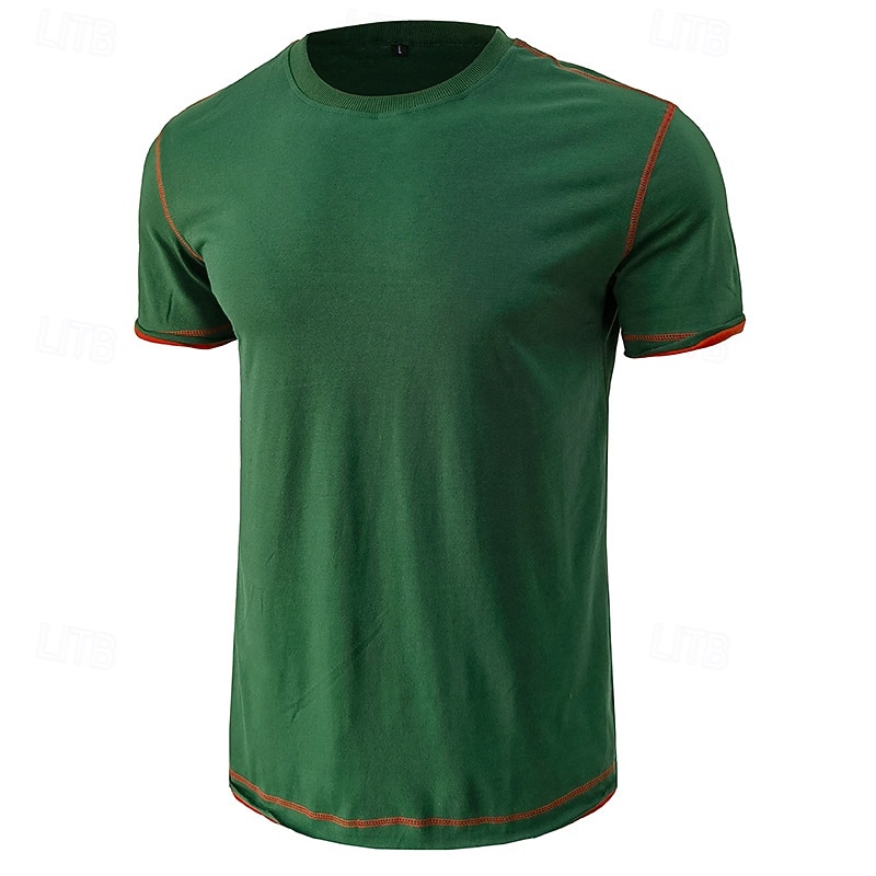 Men's Tee Top Short Sleeve Crew Neck Summer Spring Color Block Fashion Designer Sporty Outdoor Casual Activewear Light Blue Black White Top Tee for Men 2026 - $18.99 –P6