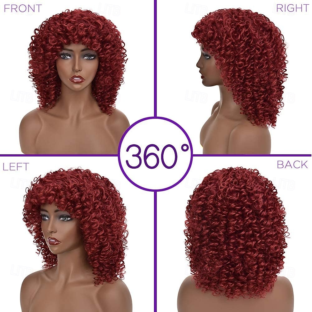 Afro Curly Wigs for Women - Kinky Afro Curly Wig with Bangs  Synthetic Cosplay Wigs 2026 - $18.49 –P11