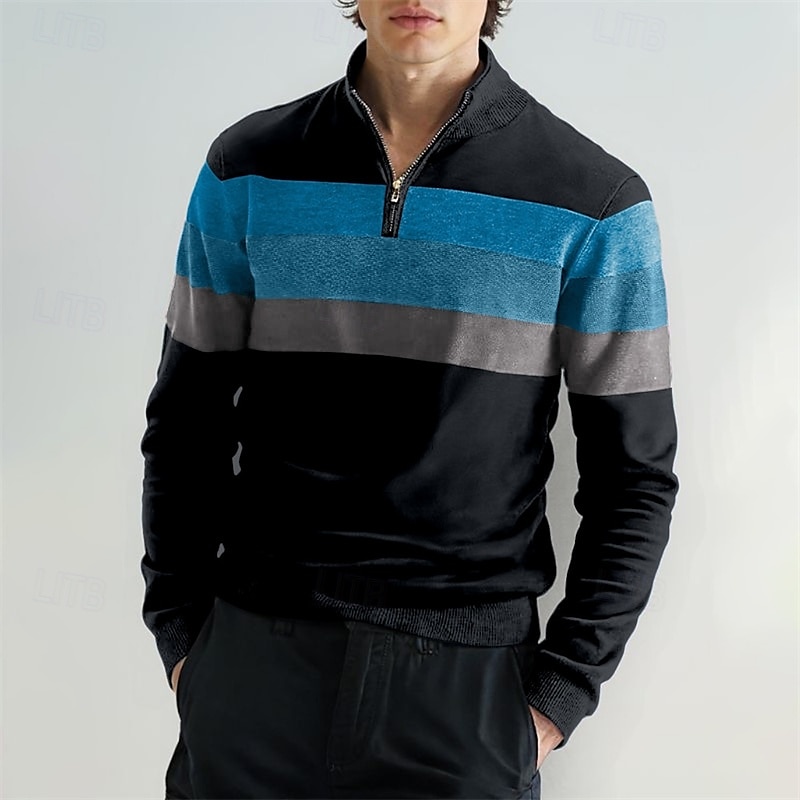 Homme Pull Pulls à quart de zip Pull en tricot A côtes Tricoter Hauts réguliers Tricoté Bloc de couleur Demi fermeture éclair Mode Décontractées Vacances Usage quotidien Vêtement Tenue Automne hiver de 2025 ? $35.99 –P7