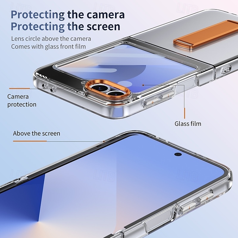 Phone Case For Samsung Galaxy Z Flip 7 Z Flip 6 Z Flip 5 Z Flip 4 Z Flip 3 Back Cover with Stand Holder Magnetic Support Wireless Charging Retro TPU PC 2025 - $24.99 –P18