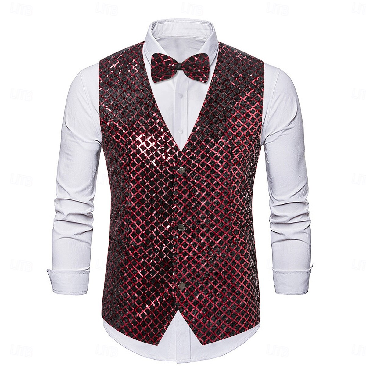 Retro Řvoucí 20s 20. léta 20. století Kamizelka Vesta Motýlek Velký Gatsby Gentleman Flitry Retro Pánské Vánoce předvečer Všech svatých Karneval Výkon loučení se svobodou nevěsty Festival Dospělé 2025 - $32.99 –P2