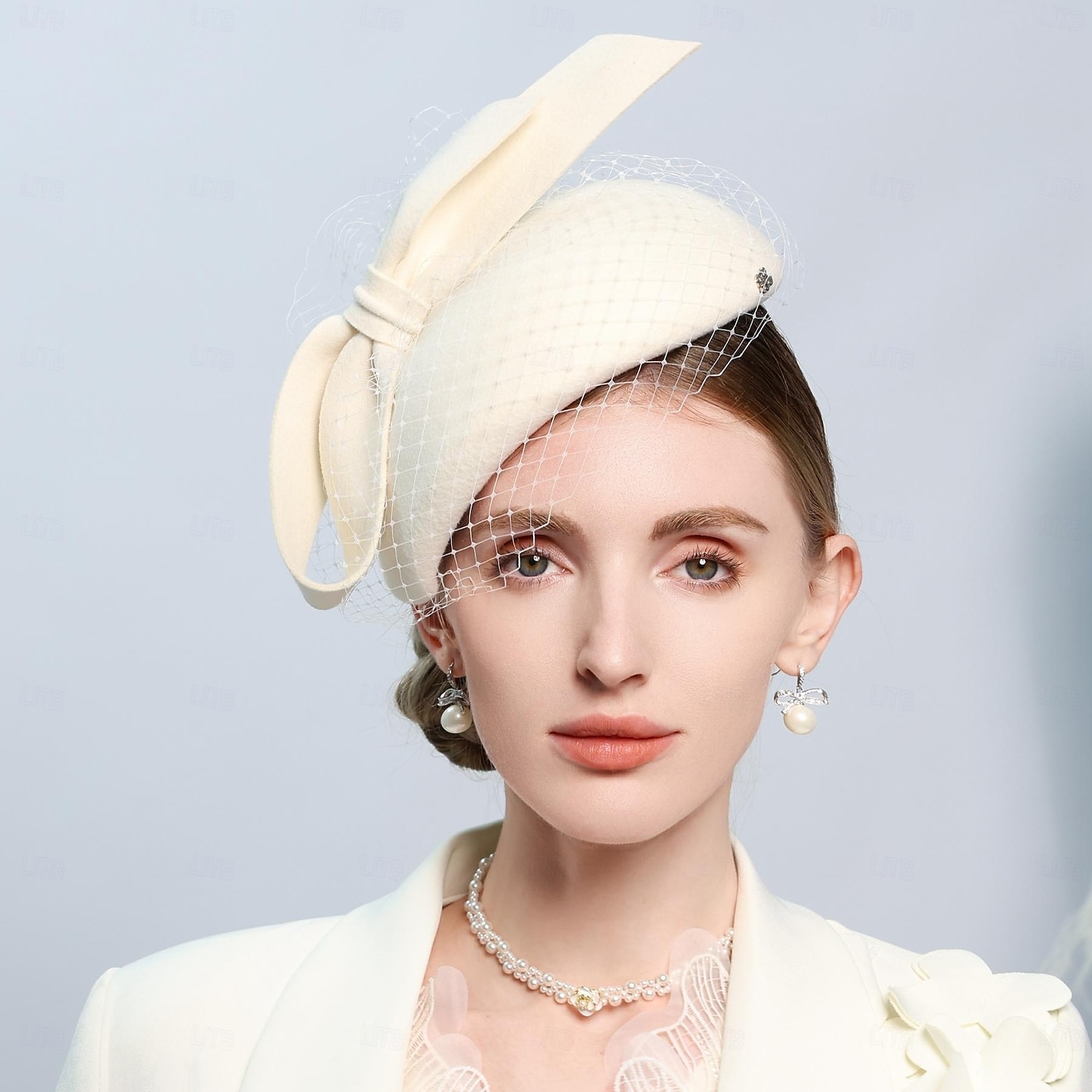 hatter 100% ull beret lue tallerken lue bryllup teselskap elegant bryllup med sløyfe hodeplagg i ren farge hodeplagg 2025 - $65.99 –P1
