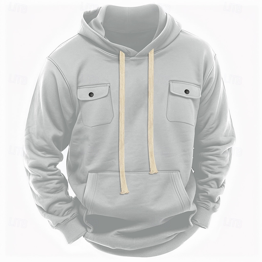 Hombre Sudadera Sudadera con capucha de lana Sudadera táctica con capucha Negro Verde Ejército Caqui Gris Ligero Gris Oscuro Con Capucha Plano Bolsillo Casual Diario Ropa de calle Básico Casual 2025 - $27.99 –P11