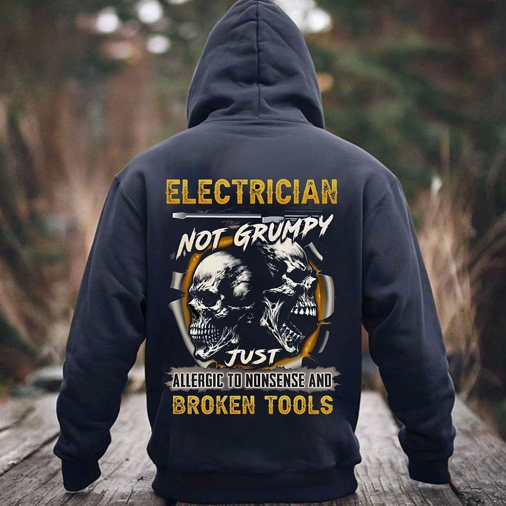 Men's Electrician Hoodies Sweatshirt Fashion Long Sleeve Crew Neck Holiday Streetwear Black Blue Drawstring Fall Winter Designer 2025 - $29.99 –P1