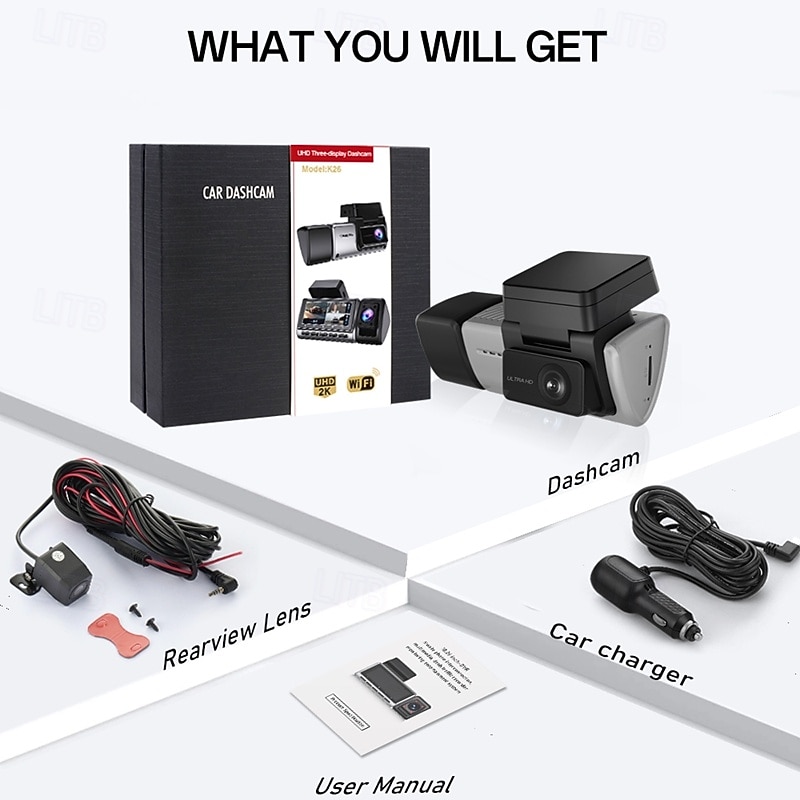 K26 1440P New Design / HD / with Rear Camera Car DVR 150 Degree Wide Angle IPS Dash Cam with WIFI / GPS / G-Sensor 4 infrared LEDs Car Recorder 2025 - $81.99 –P11