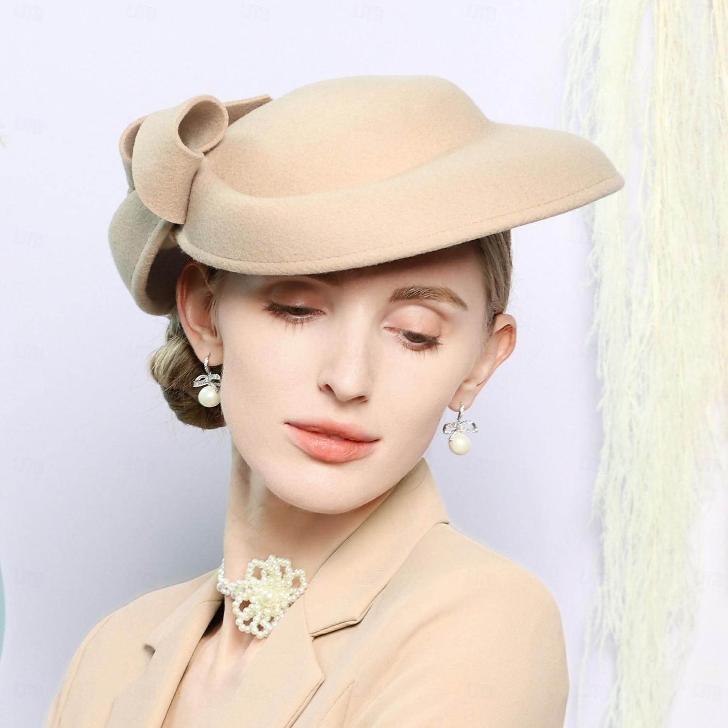 hattar 100 % ull fedora hatt fat hatt bröllop tefest elegant bröllop med pilbåge skarvning huvudbonader huvudbonader 2025 - $46.99 –P7