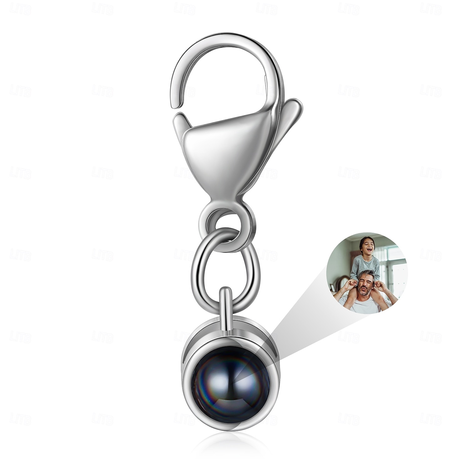 Personlig tilpasset projeksjonsnøkkelring gave til bryllup par pendel i rustfritt stål med fotoprosjektstein fanger dyrebare øyeblikk bryllupsgave par kvinner og elskere 2025 - $18.49 –P8