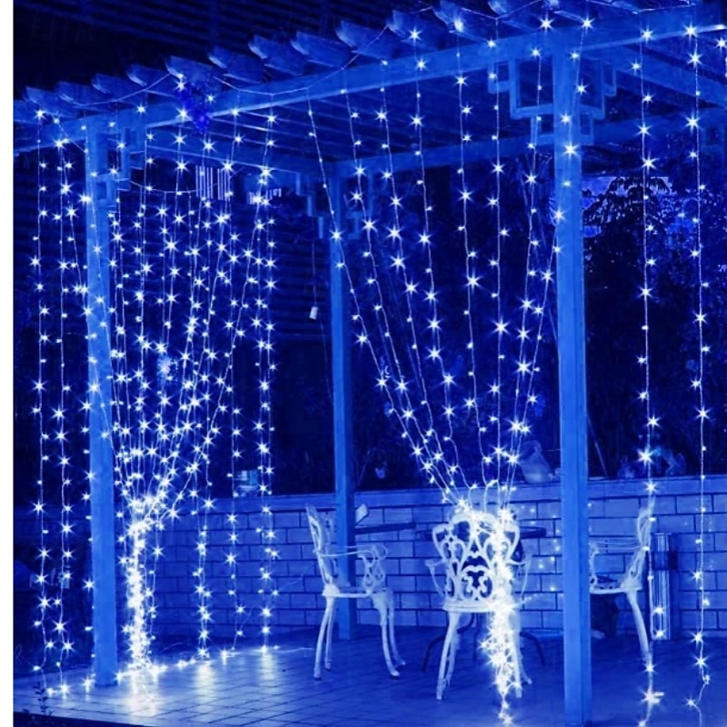 luci a stringa da 3 m alimentate ad energia solare 300 LED con telecomando a 13 tasti bianco caldo bianco freddo blu luci natalizie per interni festa matrimonio 1 pz del 2025 a $32.99 –P4
