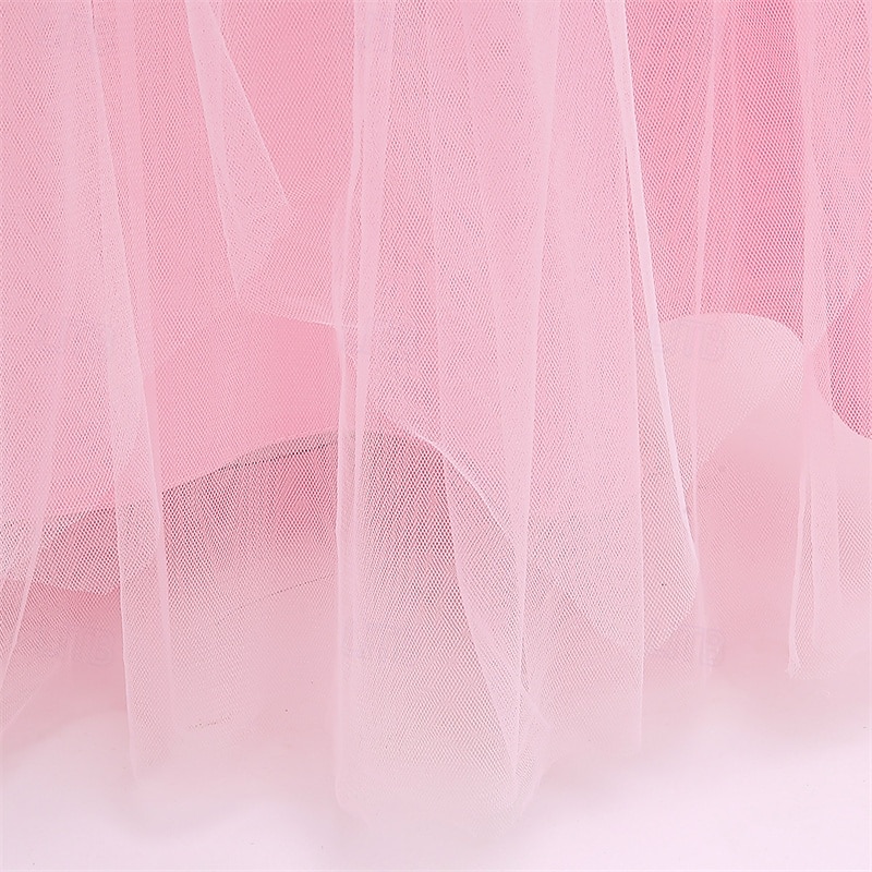 Vestido para Meninas das Flores Crianças Para Meninas Vestido de princesa Espetáculo Casamento Festa Elegante Lindo Com Transparência Côr Sólida Sem Manga Gola Redonda Branco Rosa 4 anos + de 2025 por $42.99 –P15