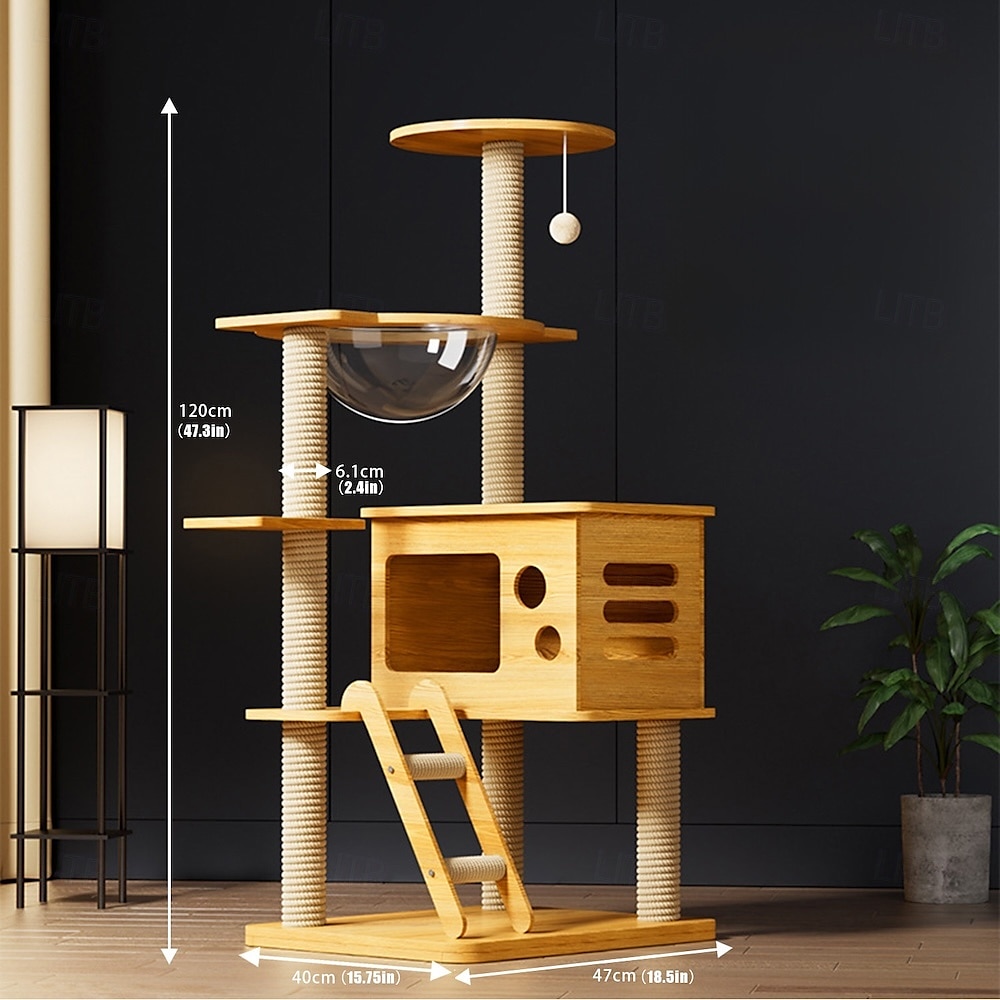 56.3" Cat Tree/Cat Tree House and Towers for Large Cat/Cat Climbing Tree with Cat Condo/Cat Tree Scratching Post/Multi-Level Large Cat Tree 2025 - $243.29 –P3