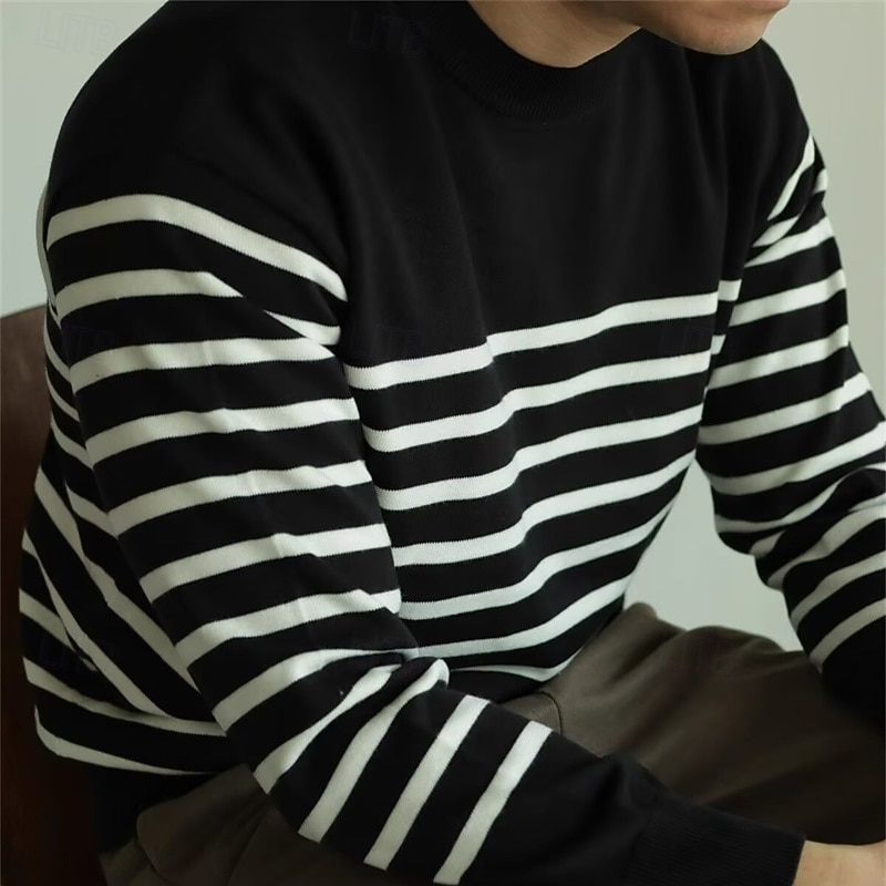 Per uomo Pullover Maglione Maglione lavorato a maglia A coste Maglia Top regolari Lavorato a maglia Banda Girocollo Di tendenza Essenziale Da mare Da tutti i giorni Abbigliamento Autunno inverno Nero del 2026 a $34.99 –P7