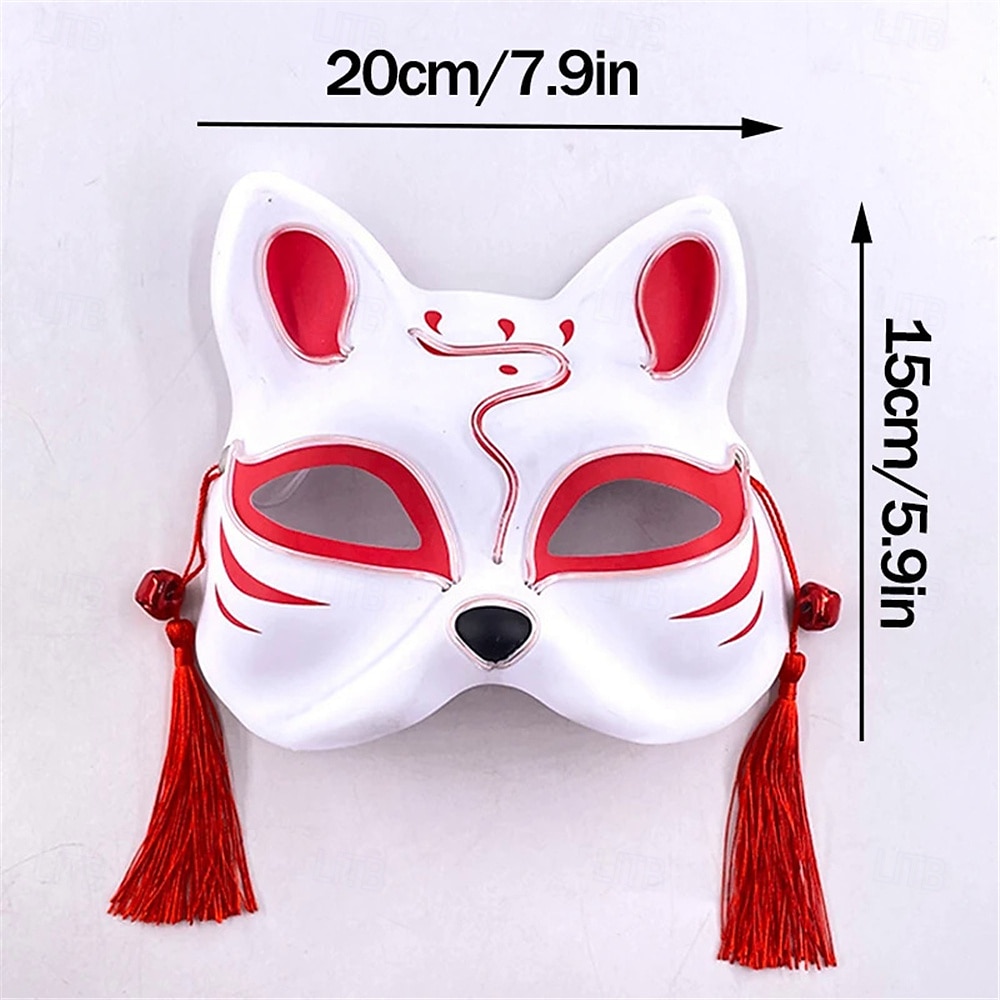 Carnival LED Fox Luminous Mask - Festival Party Light Up Decoration Prop, Internet Celebrity Live Streaming Gift AA Batteries Powered - 1PC 2025 - $14.99 –P1