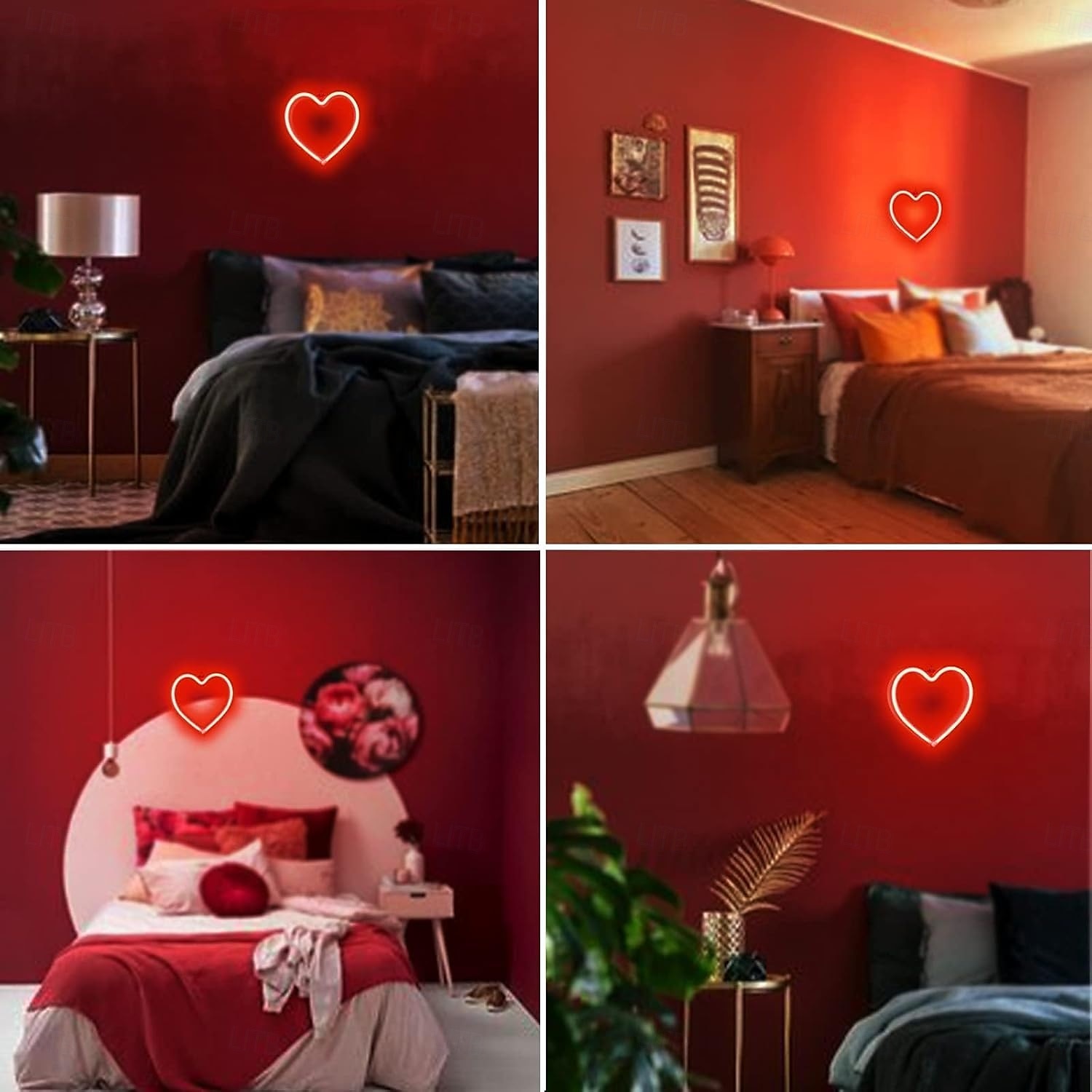 rosa hjärta neonljus - led alla hjärtans dag  & festinredning perfekt för flickrum, sovsal, heminredning för bröllopsdagar 2025 - $22.99 –P14
