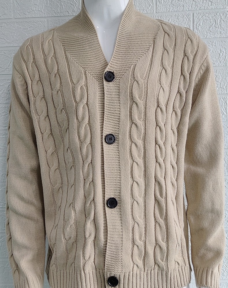 Men's Sweater Cardigan Sweater Fall Sweater Cable Cropped Plain Shawl Collar Fashion Warm Ups Christmas Xmas Clothing Apparel Fall & Winter Wine Red Black S M L 2025 - $27.99 –P2