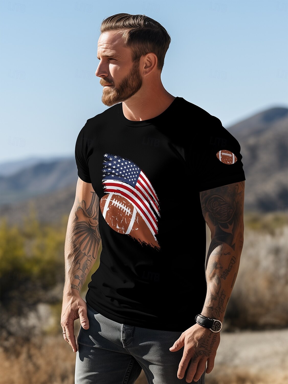 heren sport en outdoor t-shirt tee korte mouw t-shirt 3d print ronde hals shirt outdoor casual straat stijl vakantie straat casual zwart herfst lente &zomerkleding kleding normaal s m l xl xxl 2025 - $18.99 -P5