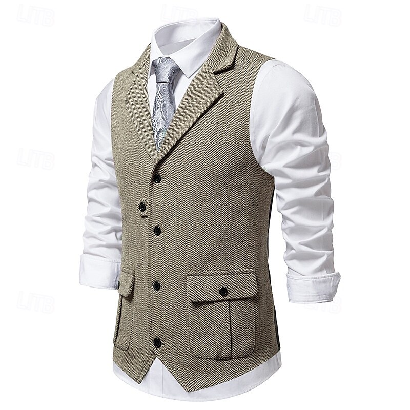 בגדי ריקוד גברים וסט Gilet חופשה יומי פגישה (דייט) אופנתי יום יומי קיץ & אביב כפתורים כיס 75% כותנה נוח אחיד חזה יחיד כפתור יחיד דש רגיל בורגנדי כחול נייבי ירוק כהה חאקי אֵפוֹד 2025 - $33.99 –P15
