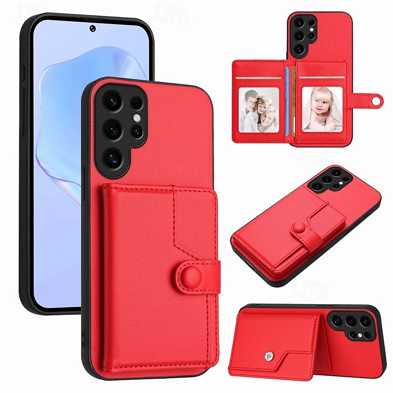 Phone Case For Samsung Galaxy S24 S24 Ultra Plus S24 FE S23 S23 Ultra S23 Plus S22 S22 Plus Ultra S21 FE A55 5G Back Cover with Stand Holder Card Slot Shockproof Retro TPU PU Leather 2025 - $16.99 –P7