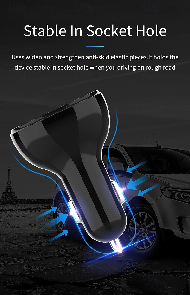 Автомобильное зарядное устройство usb c с поддержкой двух usb и type-c QC3.0 для бытовой электроники, автомобильное зарядное устройство 2025 - $26.99 –P10