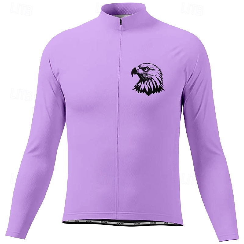 Men's Cycling Jersey Eagle Long Sleeve Bike Tee Tshirt Jersey with 3 Rear Pockets Mountain Bike MTB Quick Dry Anatomic Design Wicking Breathable Sports Dark Pink White Pink Clothing Apparel 2026 - $25.99 –P6