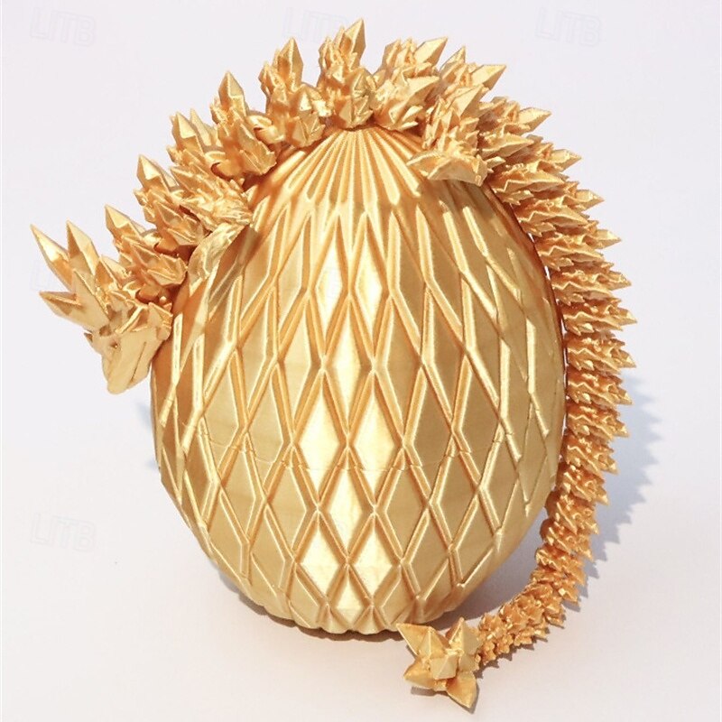 Oeuf de dragon imprimé en 3D, dragon volant arc-en-ciel dans des œufs colorés, jouet anti-stress pour cadeau d'anniversaire, figurine de bureau flexible, décoration de 2025 ? $24.99 –P6