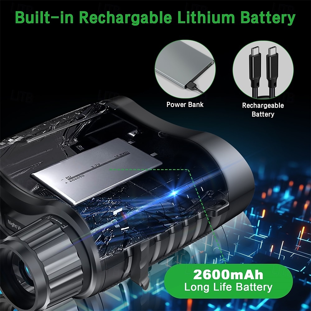 4k infraröd mörkerseende kikare 3.2 stor skärm 8x digital zoom 32gb tf-kort medföljer laddningsbart med batteri 25 mm objektivlins cmos-sensor för jul tacksägelse nyårspresenter 2025 - $159.99 –P7