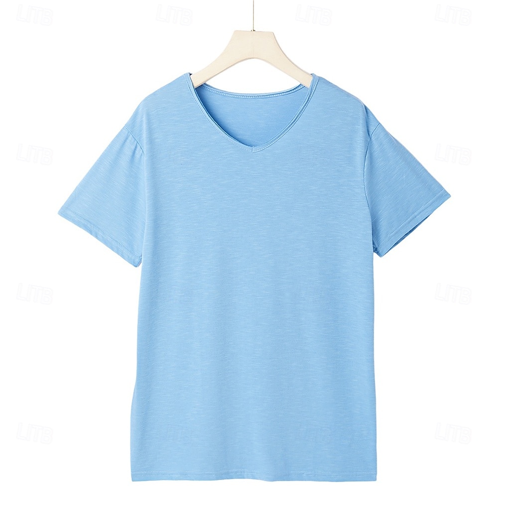 Men's Linen-like T Shirt Moisture Wicking Shirts Plain V Neck Street Causal Short Sleeve V Neck Vintage Clothing Apparel Retro Basic Casual Comfortable 2025 - $12.99 –P2