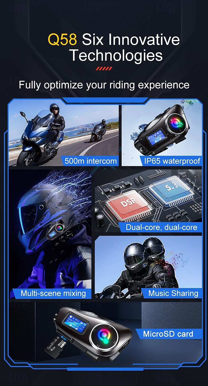 2025年 ヘルメット ヘッドセット インターホン ヘルメット トーク オートバイ ヘルメット ヘッドセット インターホン スピーカー 音楽共有 FM ラジオをサポート  コレクション – $61.99 –P2