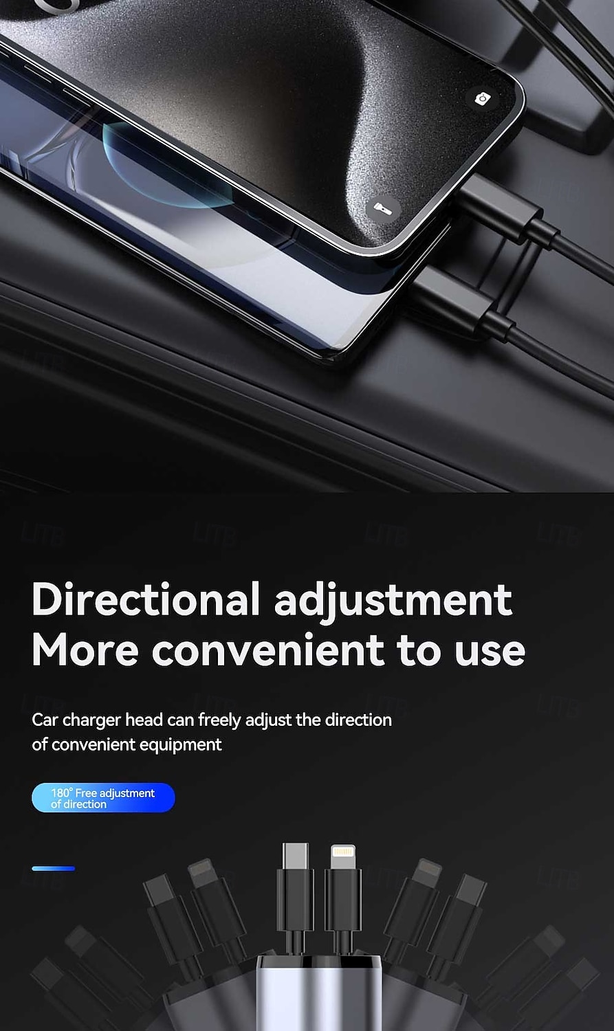 2025年 4 in 1 引き込み式車載充電器 USB タイプ C ケーブル iPhone Samsung 高速充電コード シガレットライターアダプター  コレクション – $28.99 –P8