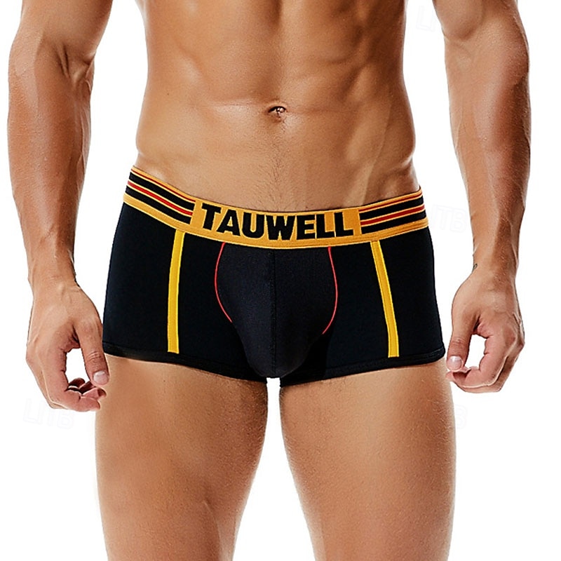 Men's 1 PCS Boxers Underwear Boxer Shorts Patchwork 90% Cotton Breathable Soft Comfortable Color Block Letter Mid Rise Black White 2025 - $10.49 –P13