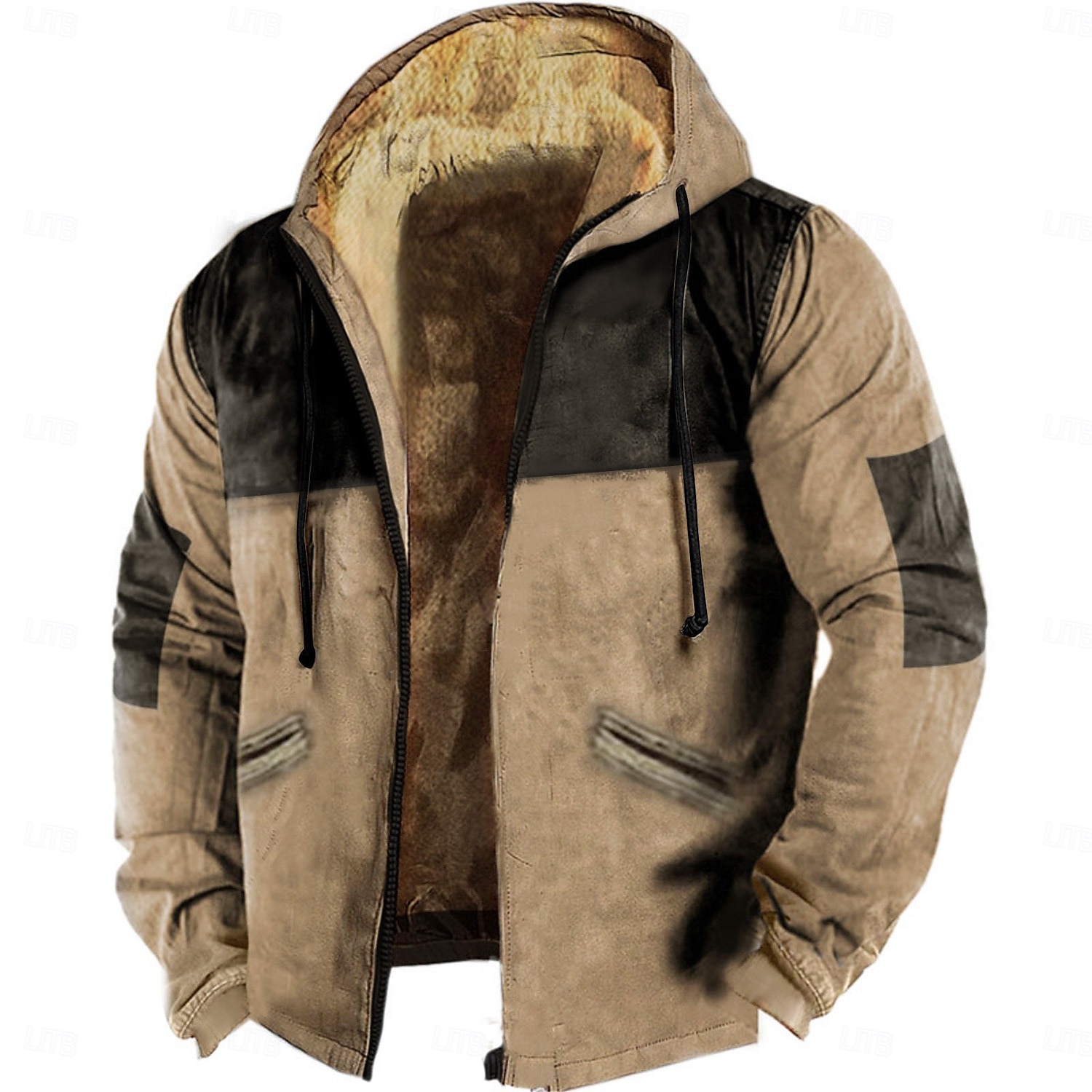 Per uomo Felpa con cappuccio e zip Felpa con cappuccio a zip intera Sherpa peloso Giacca in pile Felpa con cappuccio in pile Blu Cachi Grigio Con cappuccio Liscio Zip Up Cerniera Tasche Sportivo del 2025 a $42.99 –P1
