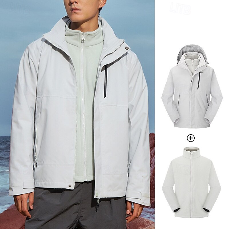 Homens Jaqueta Softshell Jaqueta de Trilha Inverno Ao ar livre Térmico / Quente A Prova de Vento Impermeável Jaquetas 3-em-1 Jaqueta leve Jaqueta corta-vento Viajar Preto Vermelho Azul Marinho de 2025 por $141.99 –P8