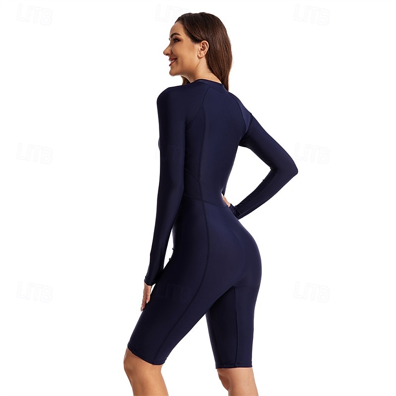 Női Kiütésőr Női szörfruházat UV Napvédelem UPF50+ Könnyű Hosszú ujj Spandex Testhezálló Fürdőruha Cipzár Úszás Szörfözés Tengerpart Vízi sportok Egyszínű Nyár Tavasz Ősz 2025 - $37.99 –P4