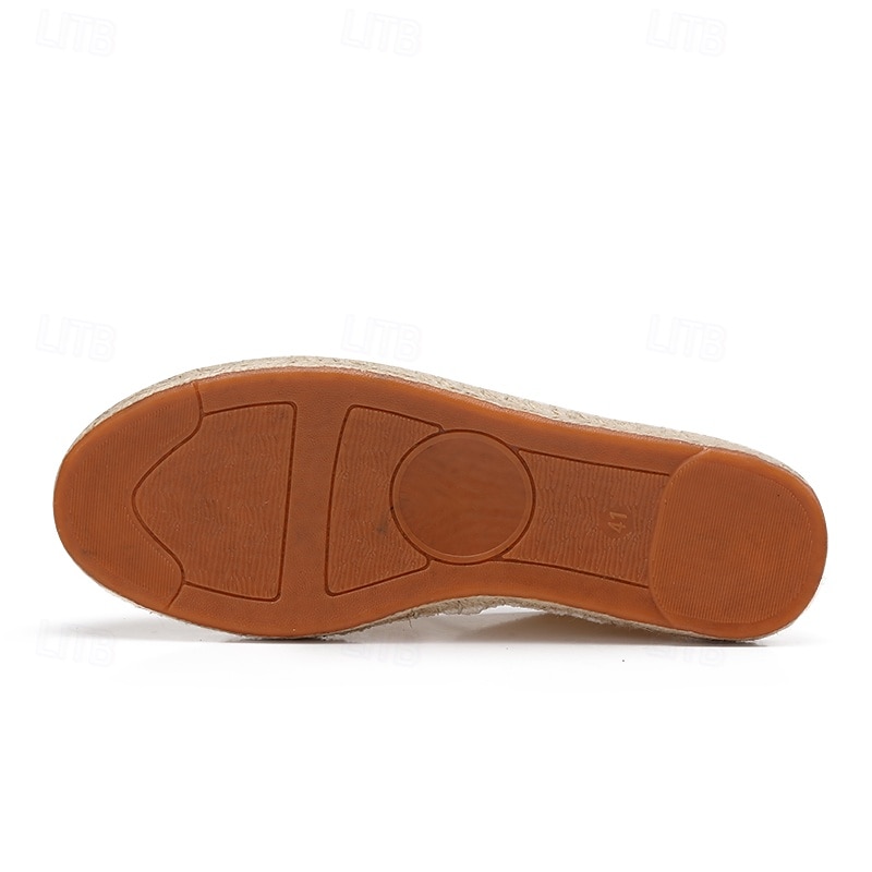 miesten beige canvas espadrille-slip-on kengät juuttiköysipohjalla – mukavat kesäiset vapaa-ajan jalkineet 2025 - $32.99 –P9