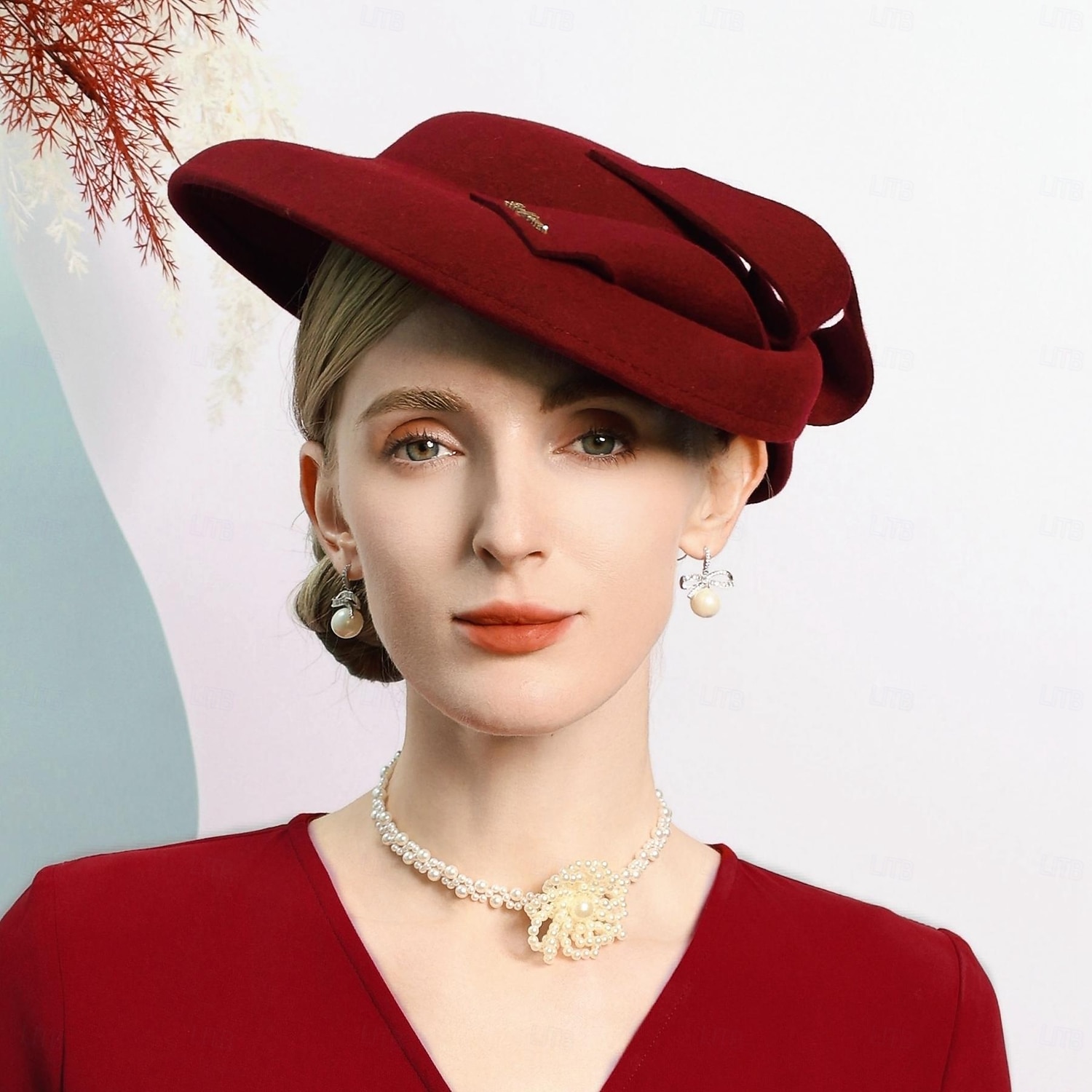 hattar 100 % ull fedora hatt fat hatt bröllop tefest elegant bröllop med pilbåge skarvning huvudbonader huvudbonader 2025 - $46.99 –P8