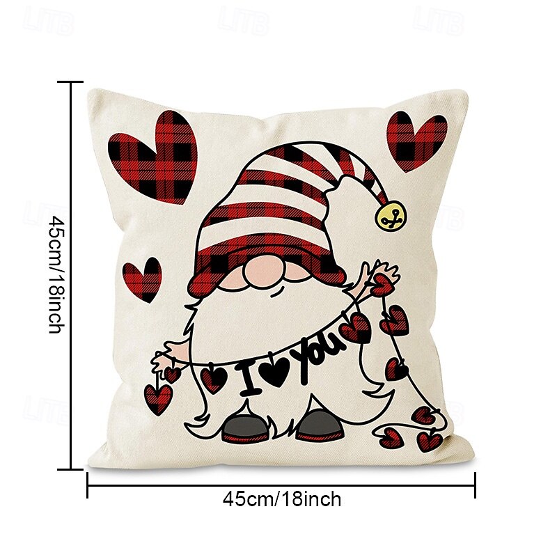 Wedding Heart Gnomes Decorative Toss Pillows Cover 1PC Soft Square Cushion Case Pillowcase for Bedroom Livingroom Sofa Couch Chair 2025 - $12.99 –P4
