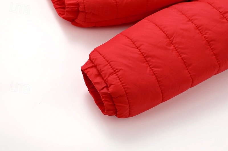 Men's Winter Coat Puffer Jacket Quilted Jacket Transition Jacket Pocket Cotton Pocket Vacation Daily Wear Date Regular Fashion Casual Comfortable Thermal Warm Fall & Winter Solid / Plain Color Black 2025 - $30.99 –P12