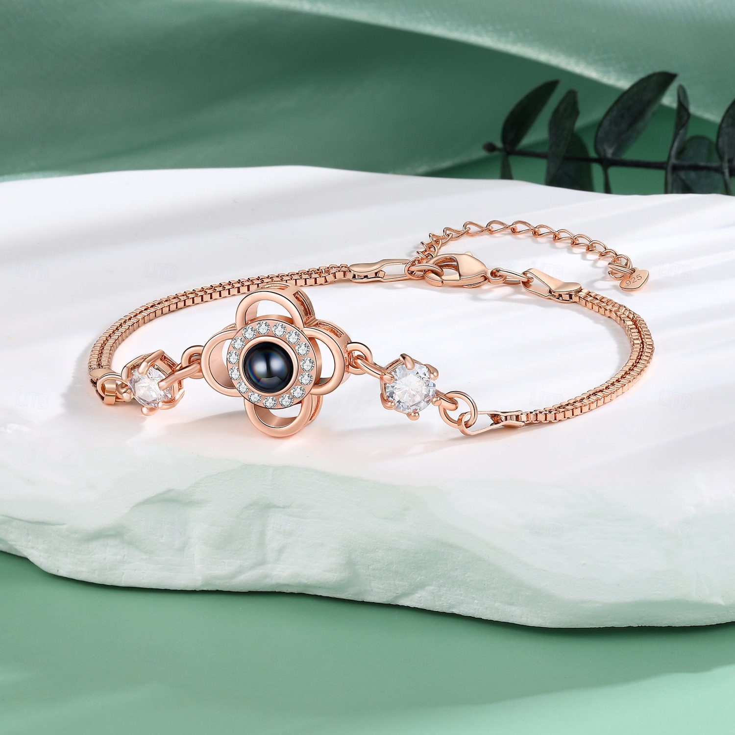 Personalized Projection Bracelet Custom Best Gift for Mom - Photo Bracelet with Embedded Projection Stone, Available in Silver and Rose Gold, Romantic Wedding Gift 2025 - $20.99 –P4