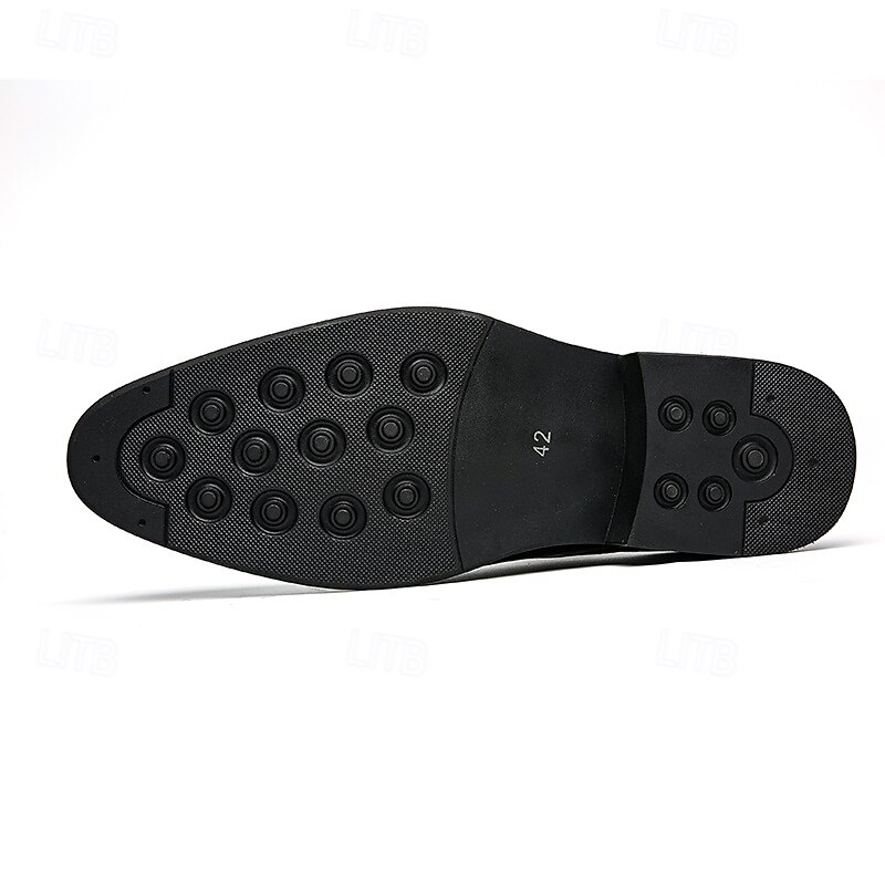 Sapatos oxford masculinos de couro sintético com padrão de crocodilo preto - calçados formais clássicos com cadarço para negócios e ocasiões especiais de 2025 por $46.99 –P7
