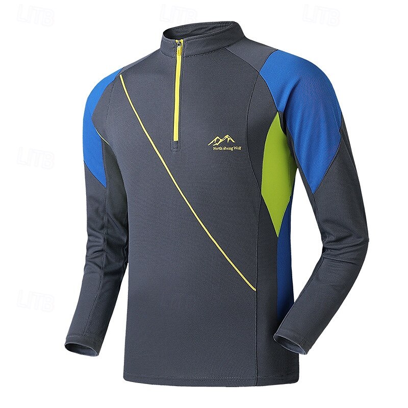 Per uomo maglietta T-shirt da escursione Manica lunga Chiusura lampo quarto Maglietta Maglietta con muscoli Maglietta elasticizzata per bodybuilding Esterno Asciugatura rapida Allenarsi Morbido del 2025 a $15.99 –P1