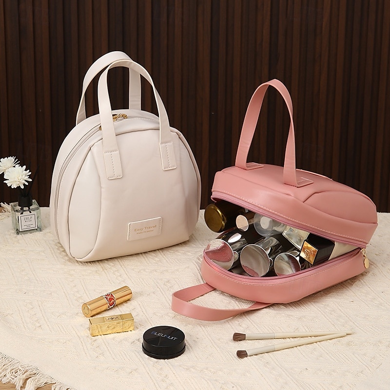 Multi-Layered Shell-Shaped Cosmetic Bag,PU Large-Capacity Portable Makeup Organizer, Stylish Travel Handheld Storage Bag 2025 - $11.49 –P5