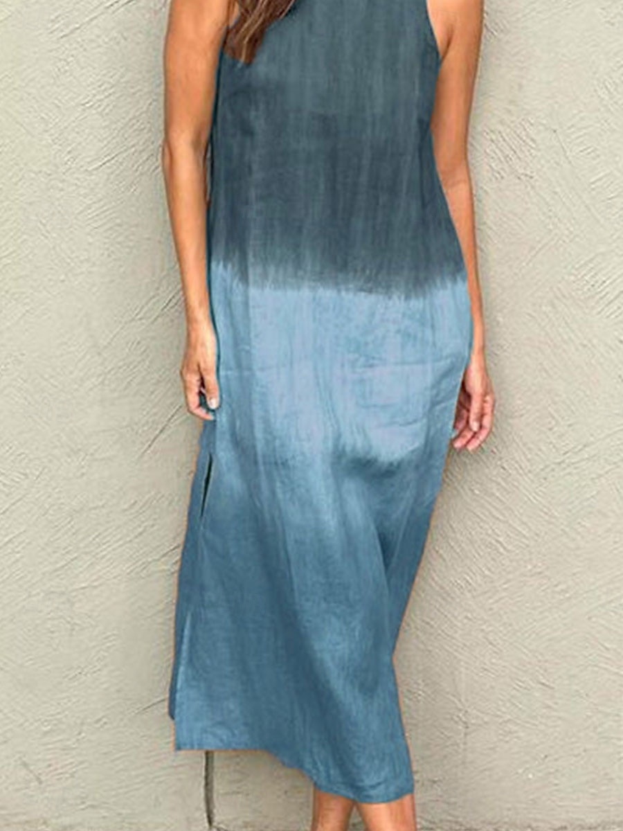 Pentru femei Albastru piscină Gri Vară Primăvară Rochii Midi Rochii inspirate din in Rochie din in bumbac Rochie maxi din bumbac Elegant Modă Casual În aer liber Zilnic Concediu Potrivire Largă Ombre 2025 - $26.99 –P2