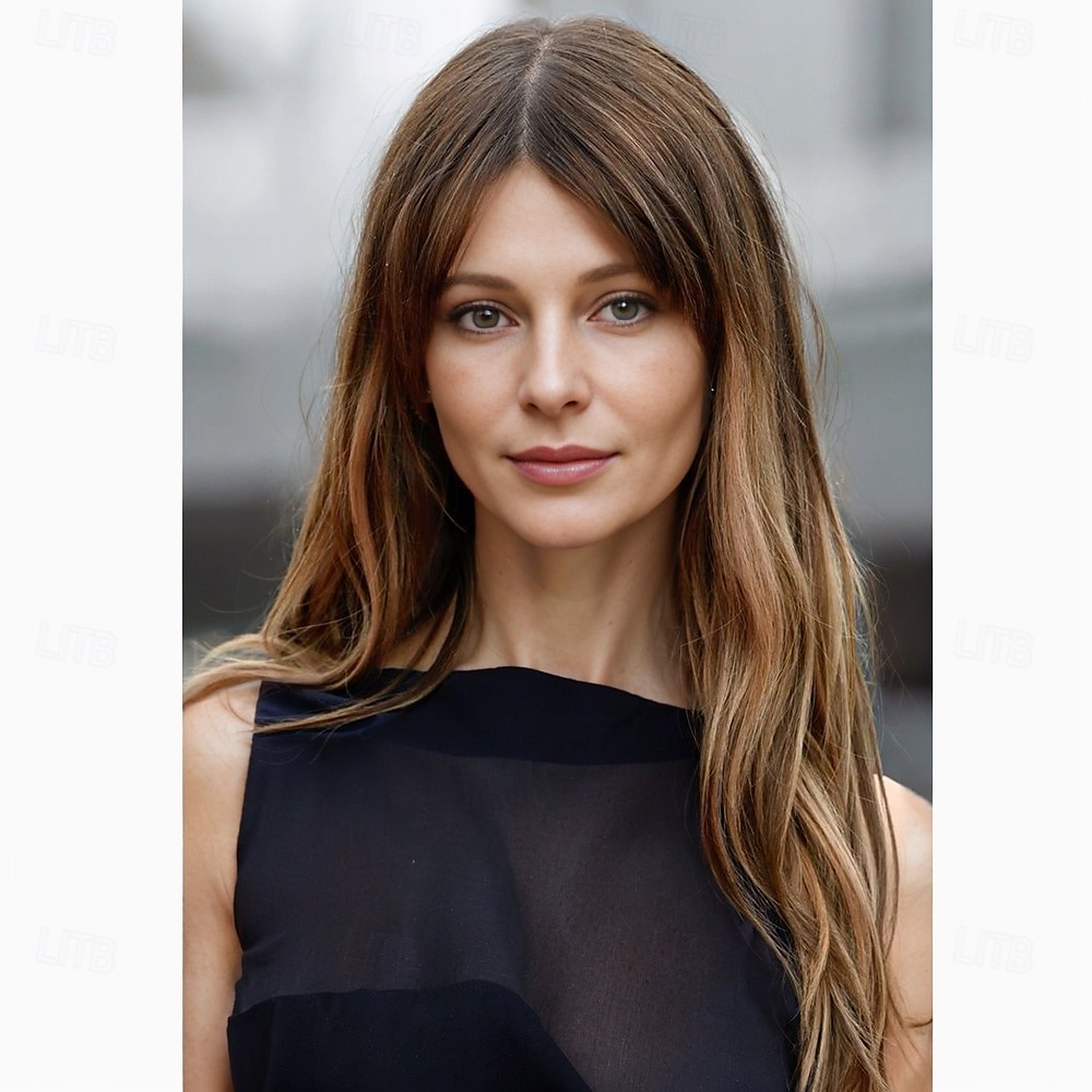 daisy edgar-jones geïnspireerde pruiken synthetische pruik golvende asymmetrische pruik lang bruin synthetisch haar dames modieus design zacht natuurlijk bruin 2025 - $19.49 –P1